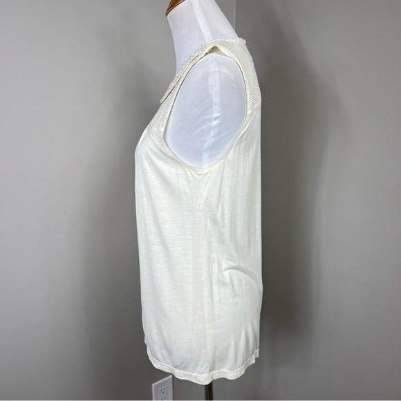 LOFT lace collar with pearls sleeveless top Sz M - Picture 4 of 6